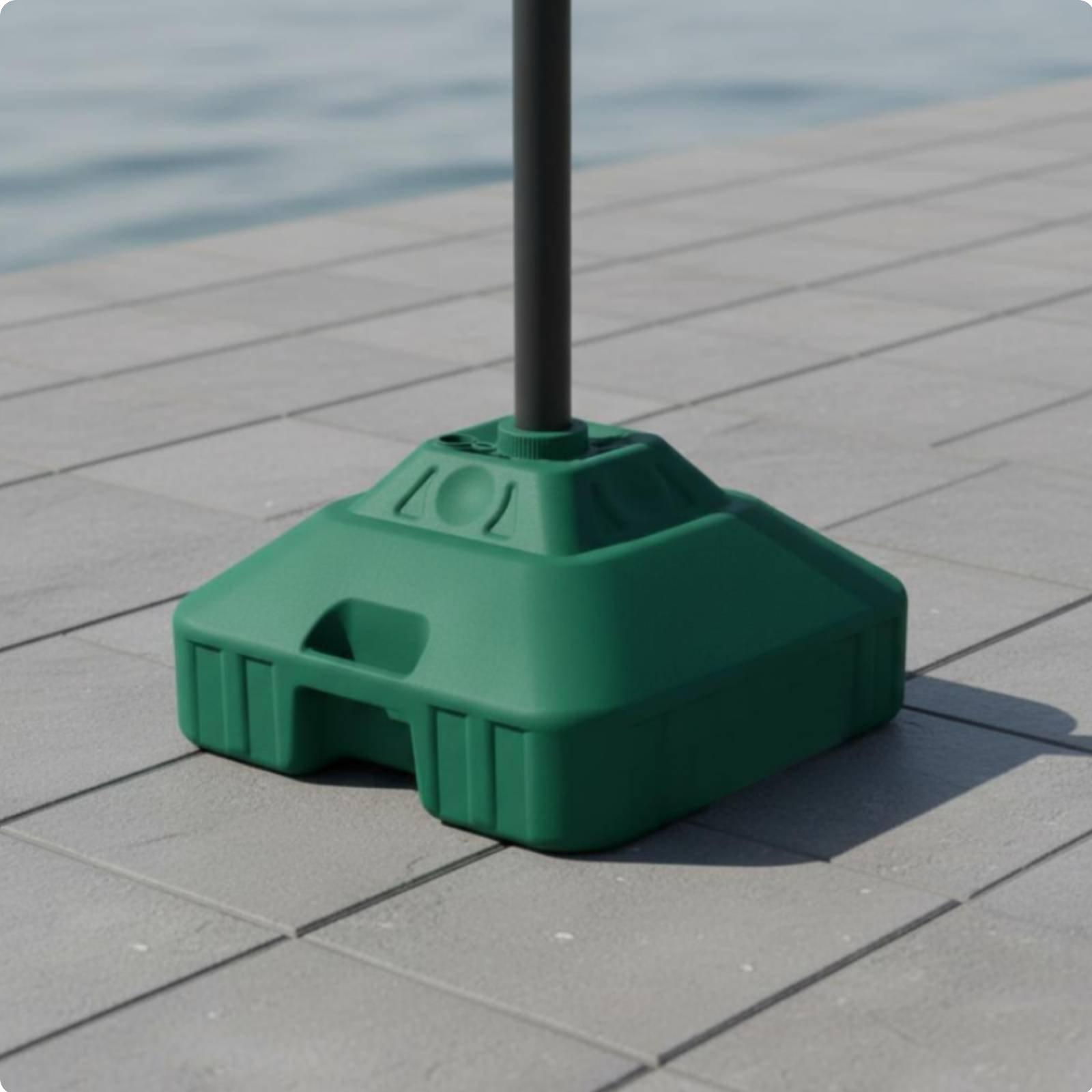 30L Weighted Sunshade Base Universal Fit Water Fillable Umbrella Base Water Filled Umbrella Stand Rustproof for Garden зелёный