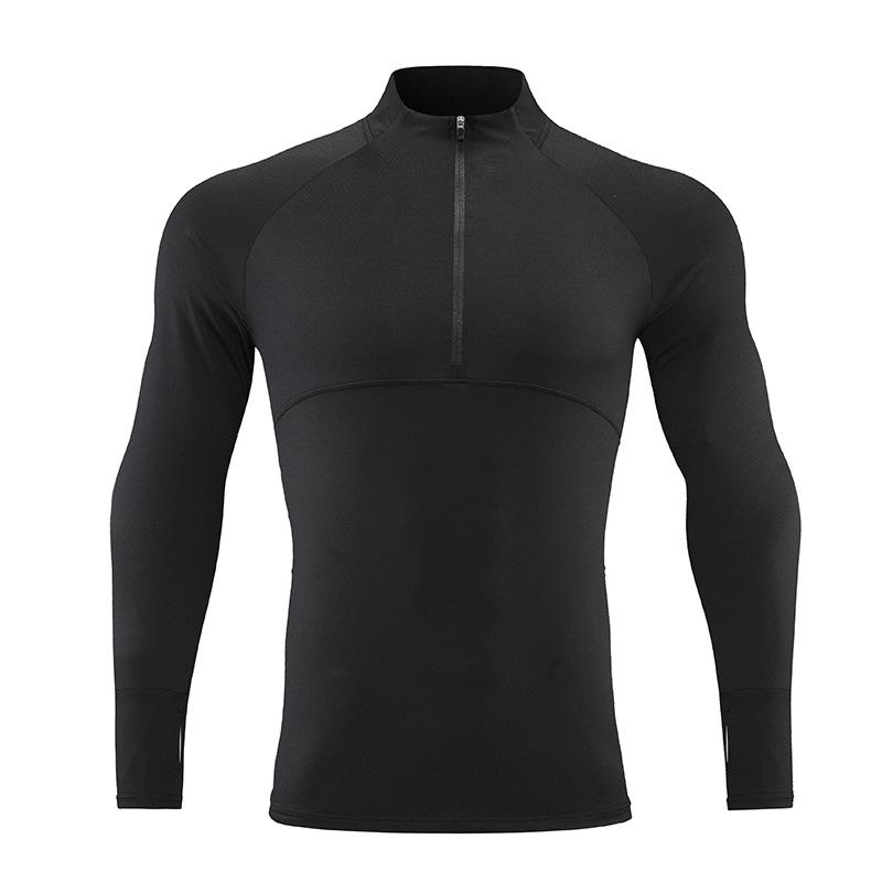 Men's Quick-Dry Reflective Long Sleeve Zip-Up Running Top