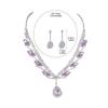 Luxury Sparkling Crystal Super Beautiful Necklace Earrings Set Bridal Jewellery Amethyst Water Drop Pendant Earrings Two Sets