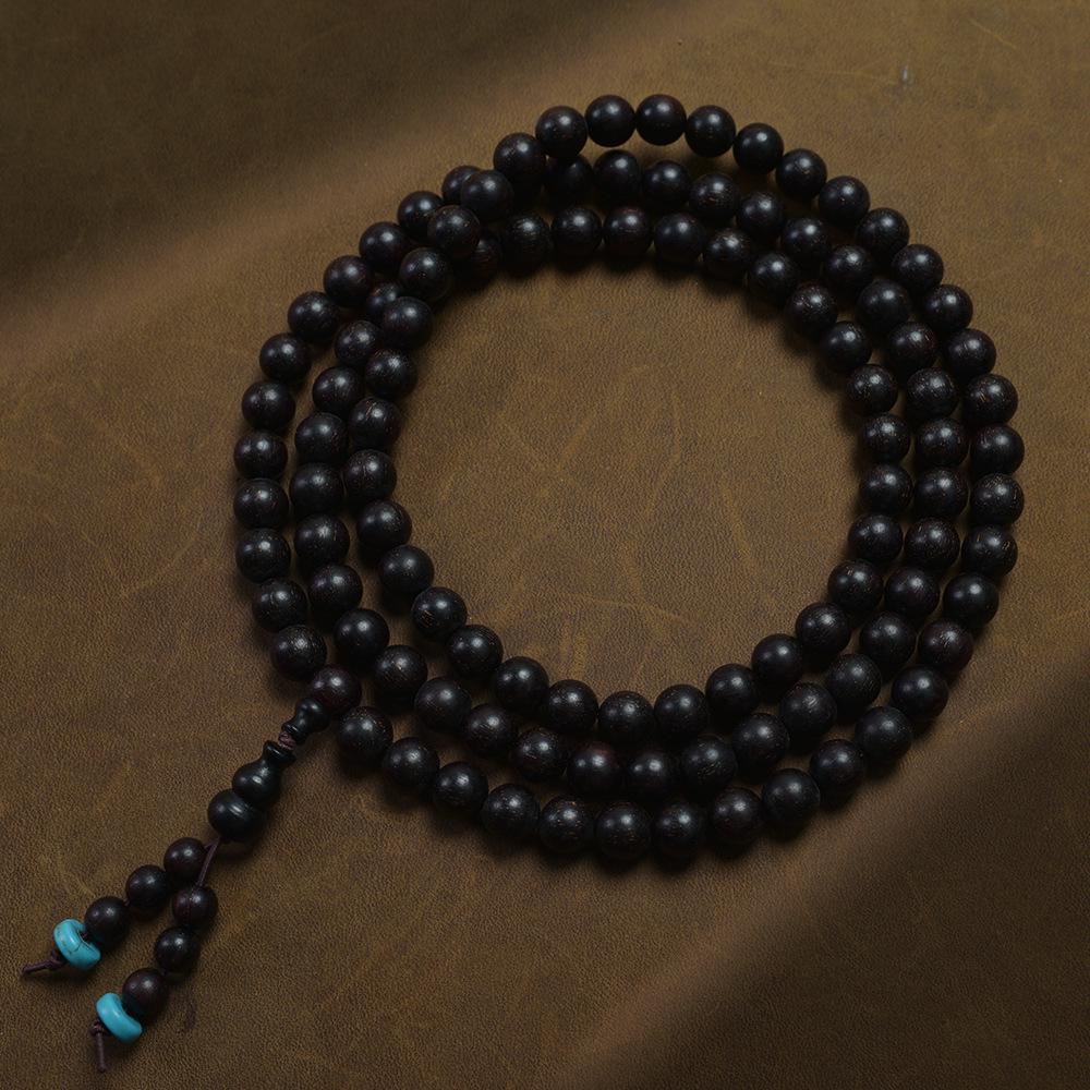 Venus Old Material Small-Leaf Red Sandalwood Prayer Beads Chain - High Oil Density, Unisex, New Chinese Style Decoration Gift