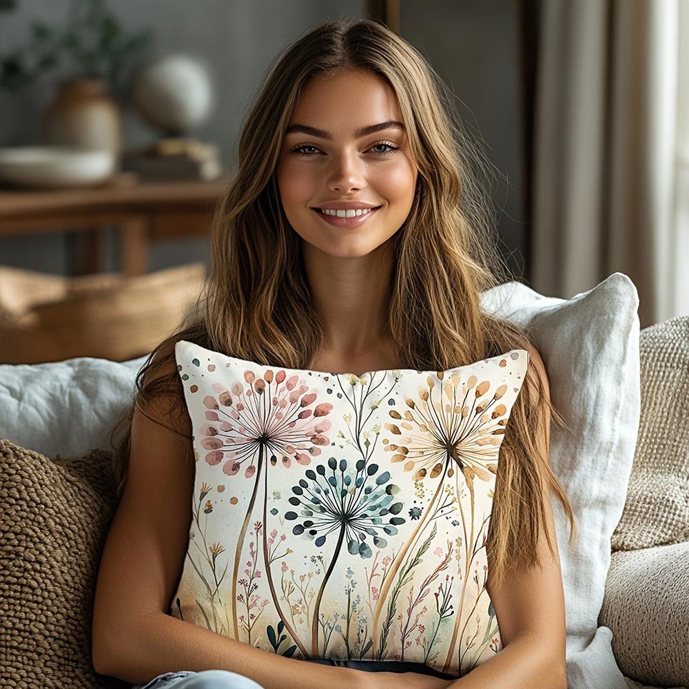 Poszewki na poduszki z nadrukiem kwiatowym dmuchawca: Dodaj odrobinę natury do swojego domu Pokrowiec na poduszkę na sofę dekoracja domu pokoju