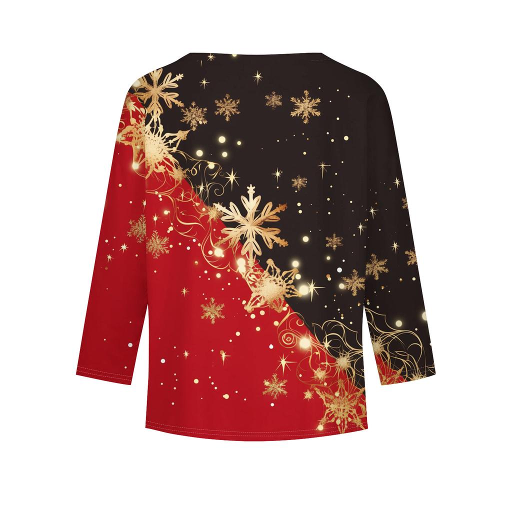 Christmas Day Girls Long Sleeve T Shirts Kids Fall Tops Crewneck Printed Basic Tees