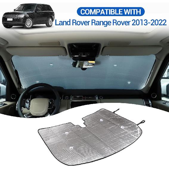 Windshield Sunshade Fit for LR Range Rover 2013-2022, Folding Car Sun Shade for Front Window, Sun Protection Visors Blocks UV Rays and Keeps Vehicle
