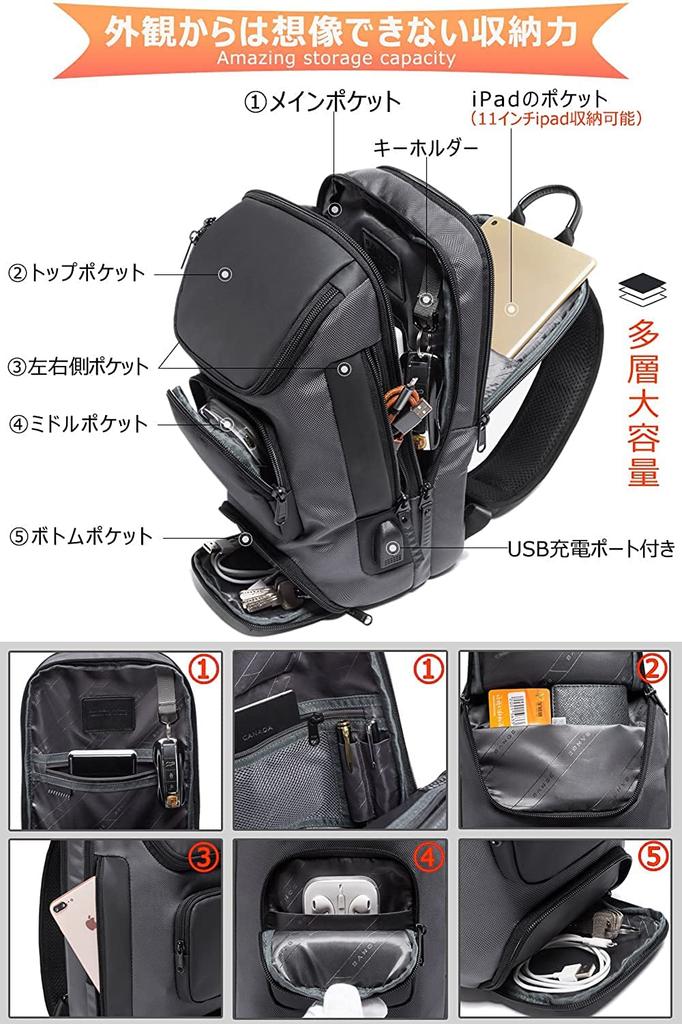 YESLAU Large Capacity Waterproof Shoulder Bag for Perfect for and Features USB iPad and More Men, Commuting, Travel, More, Port, Storage,