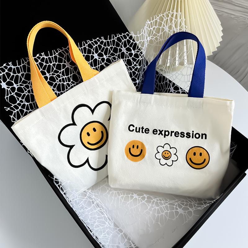 2024 Cute Smiley Face Canvas Handbag - Summer Internet Celebrity Fashion Tote for Women