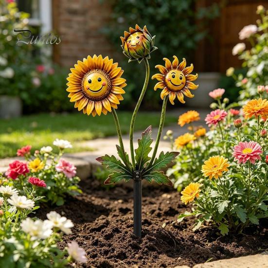 Einzigartiger Blumenbeet-Akzent Fleischfressende Pflanze Gartenstecker, Metall Venusfliegenfalle Hofkunst Skurrile Terrassen-Boden-Einlage Skulptur für Außenweg