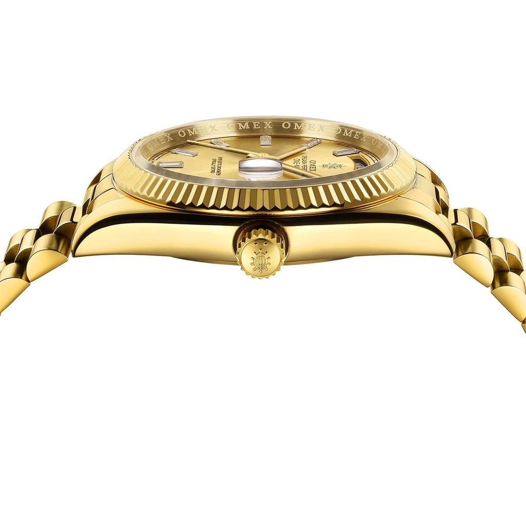 Ceas OMEX, ceas omeco, ceas omeco, omagiu, fabricat în Japonia, mecanism de lux, x ONE-NIGHT (aur aur)