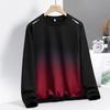 Men's Gradient Casual Sports Trend Versatile and Handsome Round Neck Pullover Long-sleeved Sweatshirt Top
