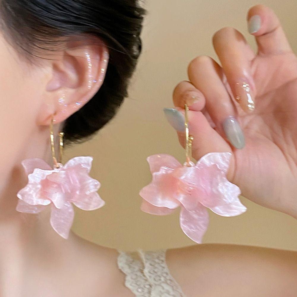 Personality Flower Earrings Irregular Flower Petals Pendant Earrings Jewelry Accessories
