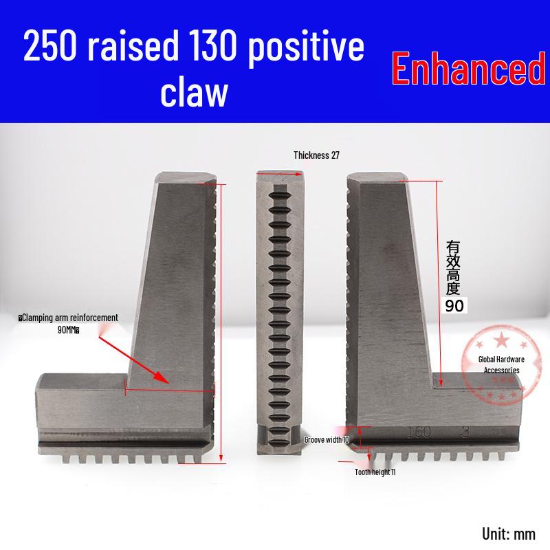 250mm & 500mm Extended Three-Jaw Chuck with Adjustable Jaws