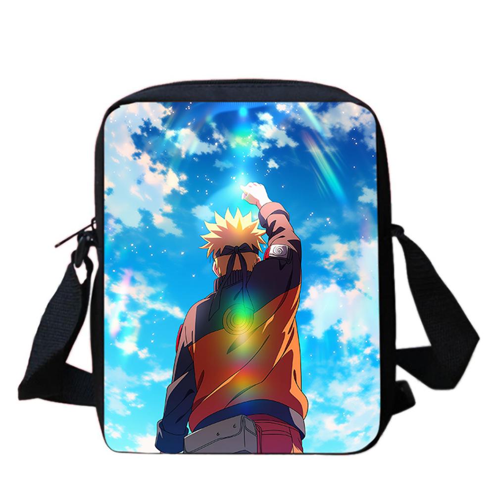 Cartoon Adjustable Straps NARUTO Shoulder Bags Light Weight Crossbody Bags For Boys & Girls Age 6-10, Secure Zipper Closure.