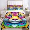 3PCs Colorful Leopard Print Design Cover Set, Breathable Fabric, Machine Washable (1 Duvet Cover + 2 Pillowcases) (Without Quilt) yy250911157