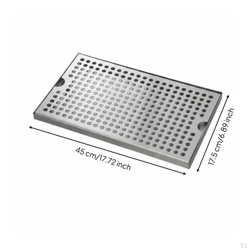 Stainless Steel Draining Tray Rectangular Spill Catcher Metal Pan Board for Prep