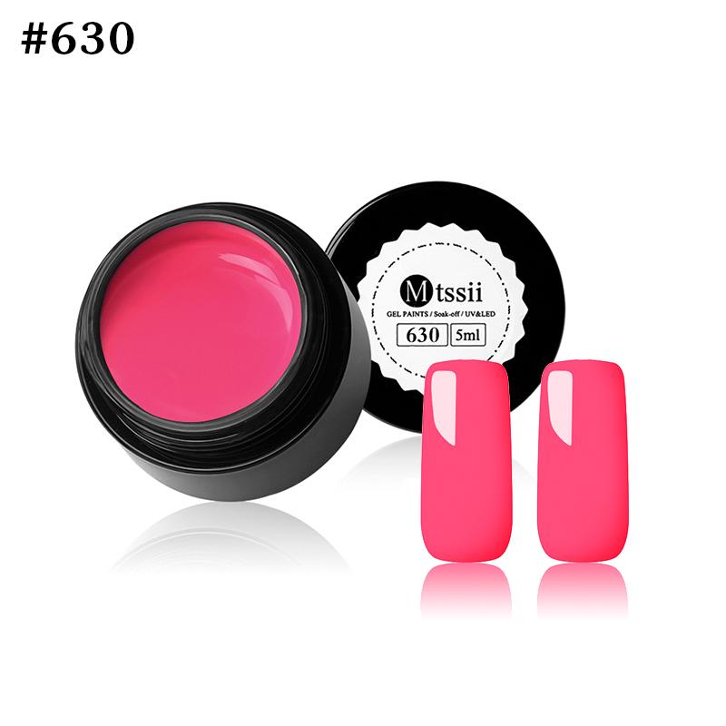 Mtssii 5ml Pure Color Paint Polish Lacquer Red Charming Series UV&Led Soak Off Nail Gel DIY Paints