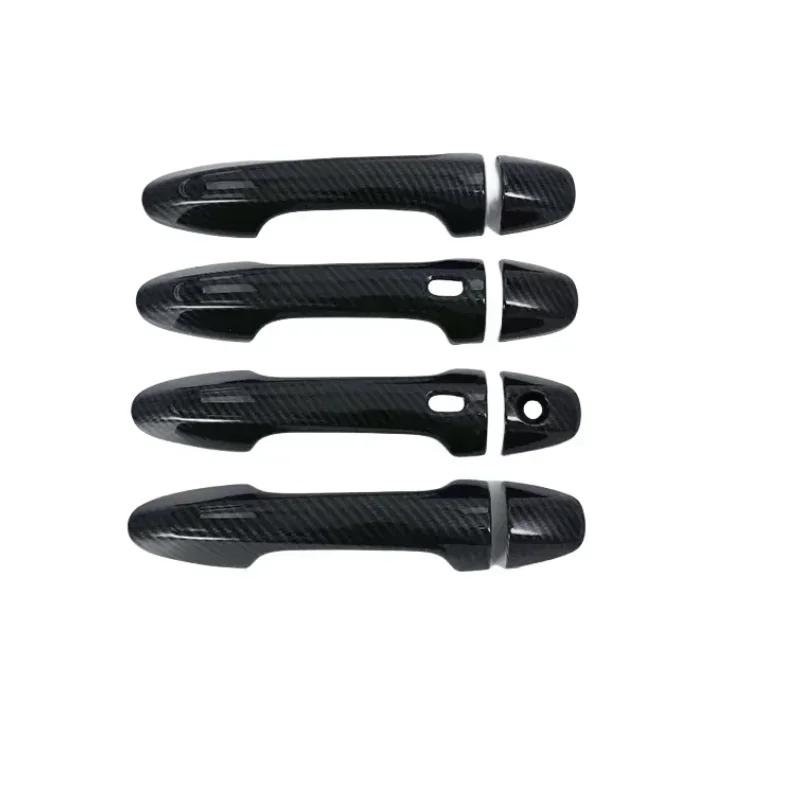 Decoration Door Bowl Handle Cover For Toyota Hilux Revo 2016- Cars Accessories Carbon Fiber Chrome Silver Exterior Styling