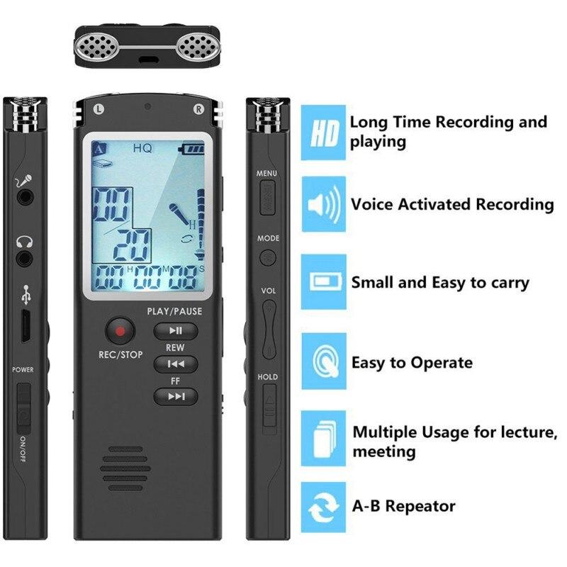 32G Digital Audio Voice Recorder Pen Mini Lossless Color Display Activated Sound Dictaphone Mp3 Player Recording Noise Reduction