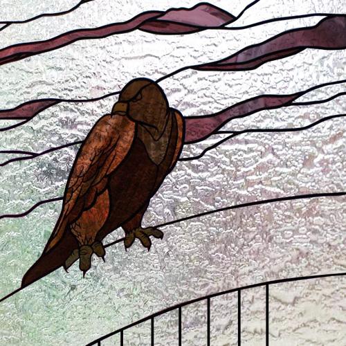 

Privacy Window Film Static Cling 3D Matte Stained Glass Decal, Bird & Cat Animal Design Removable Home Decor Window Sticker (as the picture,16X16 inches)