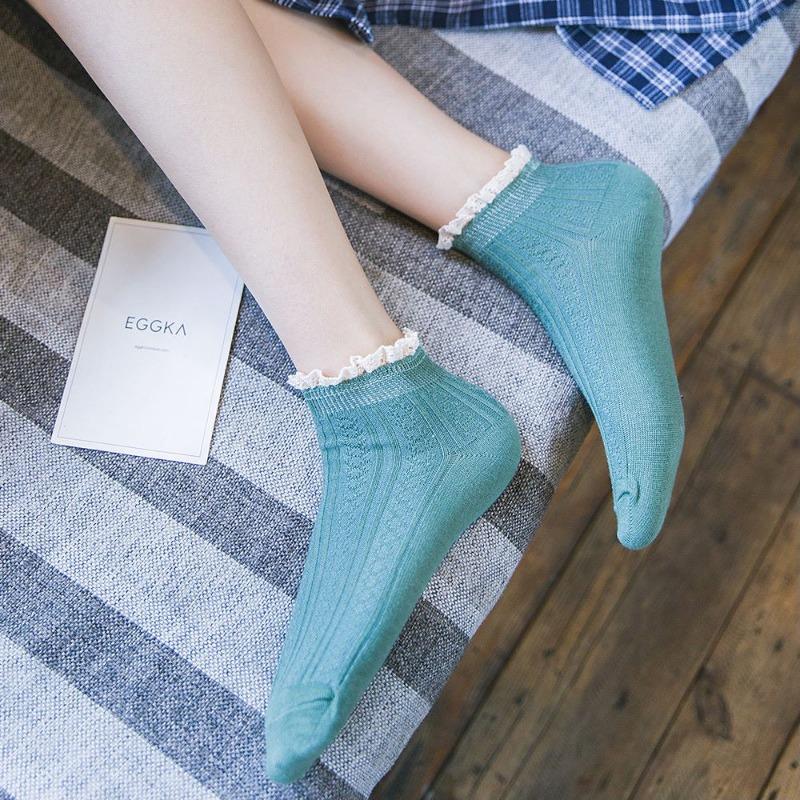 Female Summer Thin Fashionable New Lovely Lace Student Short Tube Socks