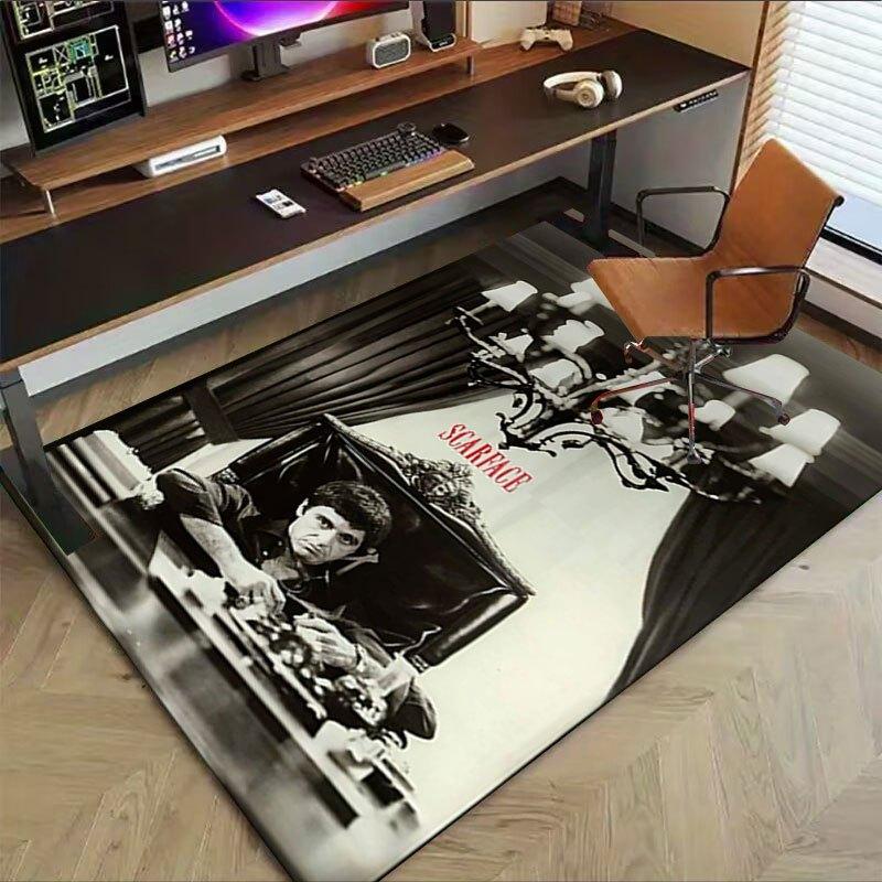 1 Stück Scarface Büroteppich Stuhlunterlage Weich, Bequem, Ganzjahres, Perfekt für Zuhause, Schlafzimmer oder Bürodekoration, Perfektes Geschenk für