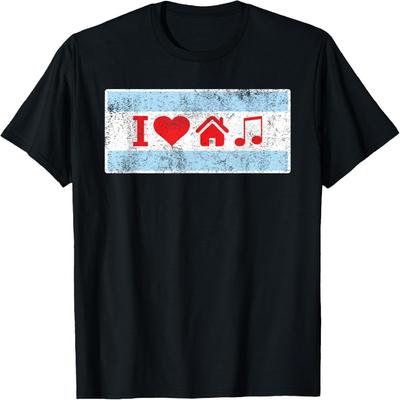 I Love Chicago House Music - Flag DJ Gift T-Shirt