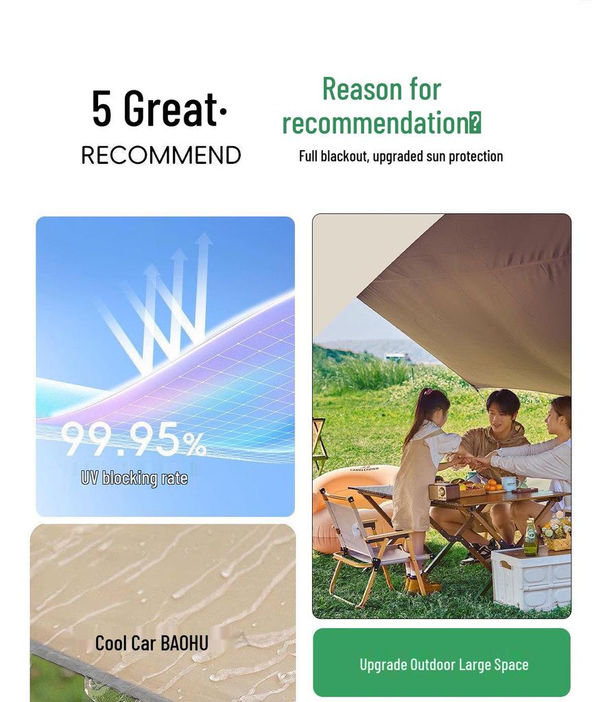 Vinyl Outdoor Canopy Tent: Rainproof and Windproof Camping Picnic Sunshade