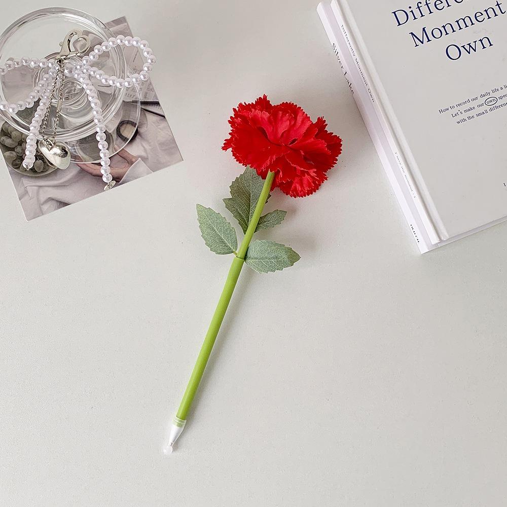 

Simulated Carnation Ballpoint Pen 0.5mm Writing Pen High Quality Roller Ball Pen Teacher s Day червоний