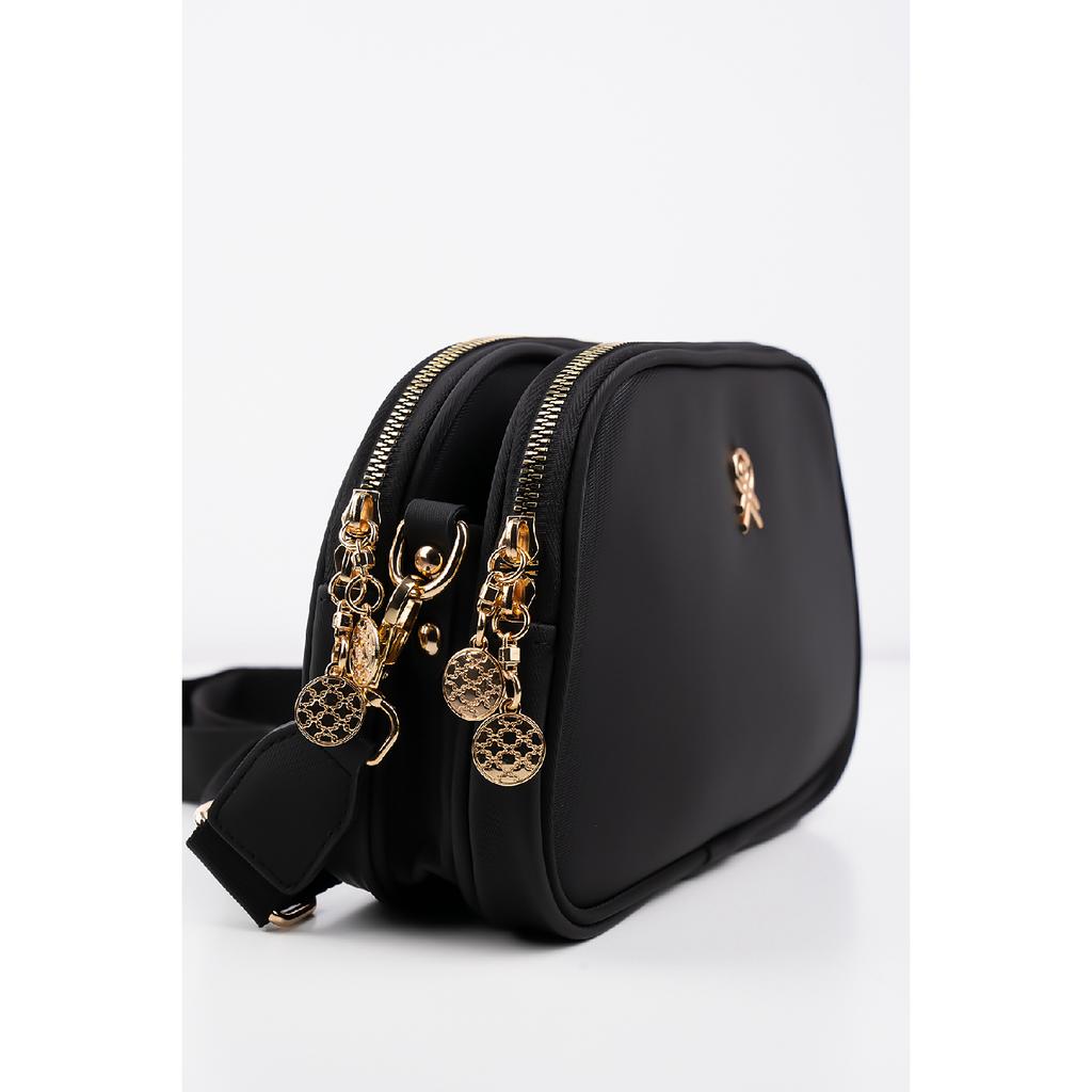 Sac à Main/sac Bandoulière Noir Femme - 3 Compartiments Intérieurs - Réglable - Neuf Avec étiquettes
