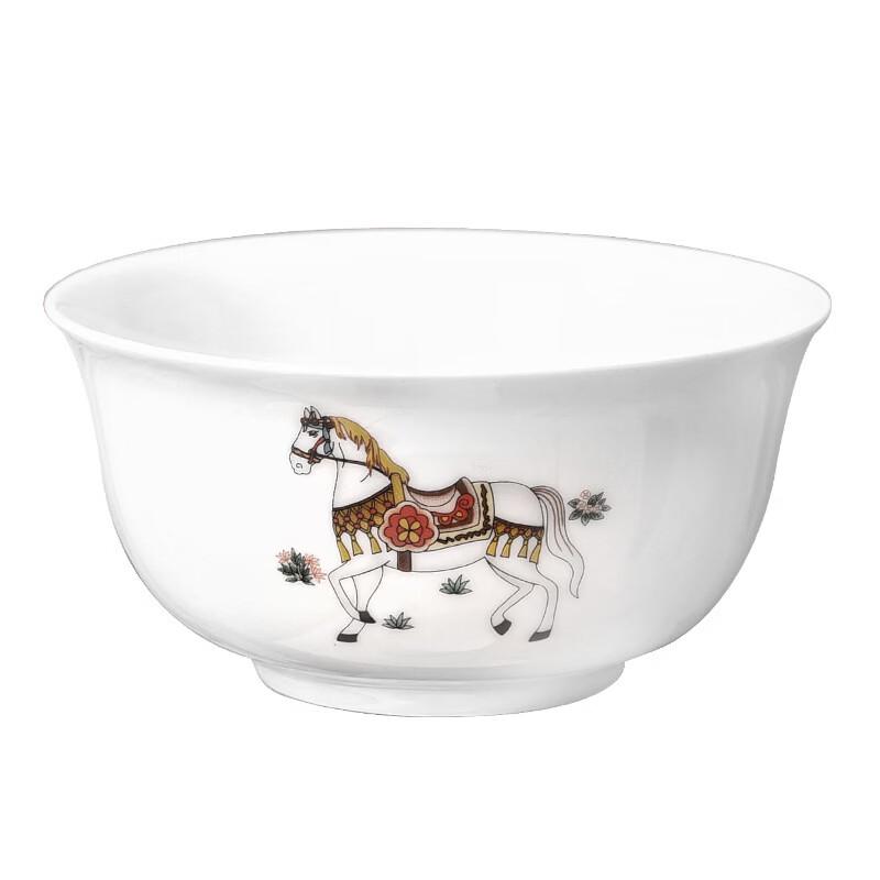 ZISIZ Auspicious Horse Ceramic Rice/Soup Bowls - Set of 5