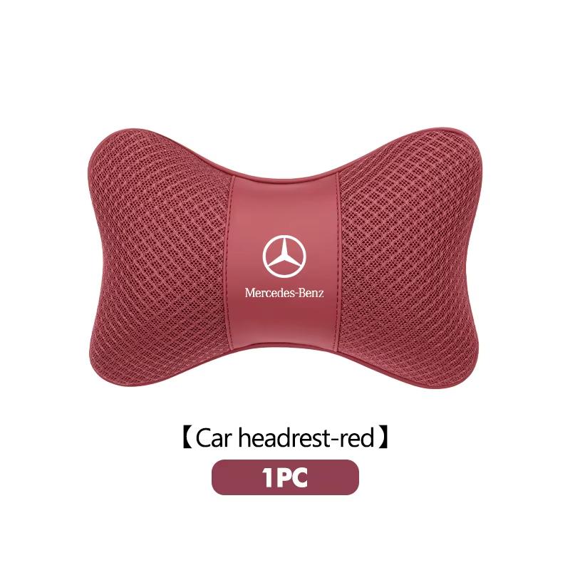 CRO1 Car Headrest Lumbar Support Kit Seat Cushion Neck Pillow Interior For Mercedes Benz AMG A C E S G Class W201 W210 W108 W204 W205
