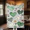 1pc heart flower Outdoor Flannel Blanket Soft Warm All-Season Throw for Sofa Bed Car Camping Office, Cozy Gift Idea1267S