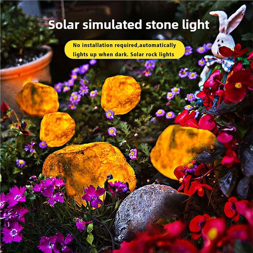 Auto on/Off LED Solar Light Cobblestone Shaped Solar Lawn Lamp Outdoor Pebble Lamp  Lawn
