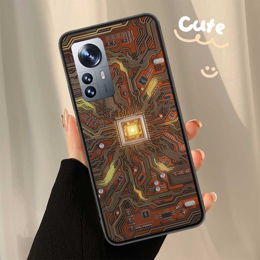 The Transmission line Diagram of The Chip Phone Case For Xiaomi Poco X7 X6 X5 X4 X3 GT NFC M4 M5 Pro 5G M3 Mi F6 F5 F4 F3 F2 F1