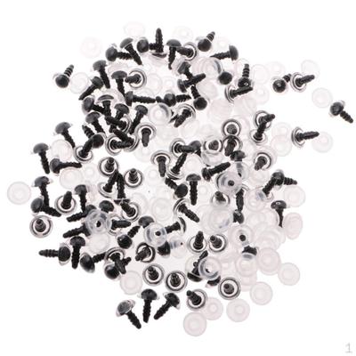 100 Stück Kunststoff-Sicherheitsaugen für Tierpuppen, Basteln mit Schnallenscheibe