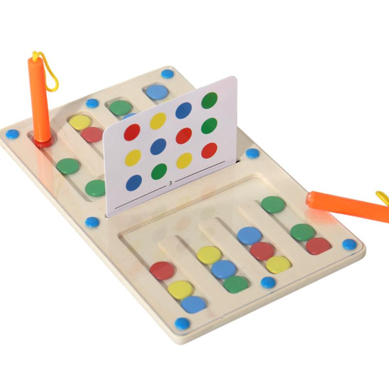 Four Color Walking Game Chess Single&Double Maze Battle Game Logical Thinking Training Montessori Early Education Puzzle Toys