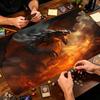 Feuerrot Dunkler Drache Epische Fantasy-Kunst Rutschfeste Gummi-Spielmatte Für Tabletop-Kartenspiel Unterhaltung Desktop-Gaming-Sitzungen