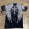 Affliction T-Shirt Vintage Punk Hip Hop Graphic T Shirt Men Round Neck Polyester Short Sleeve Top