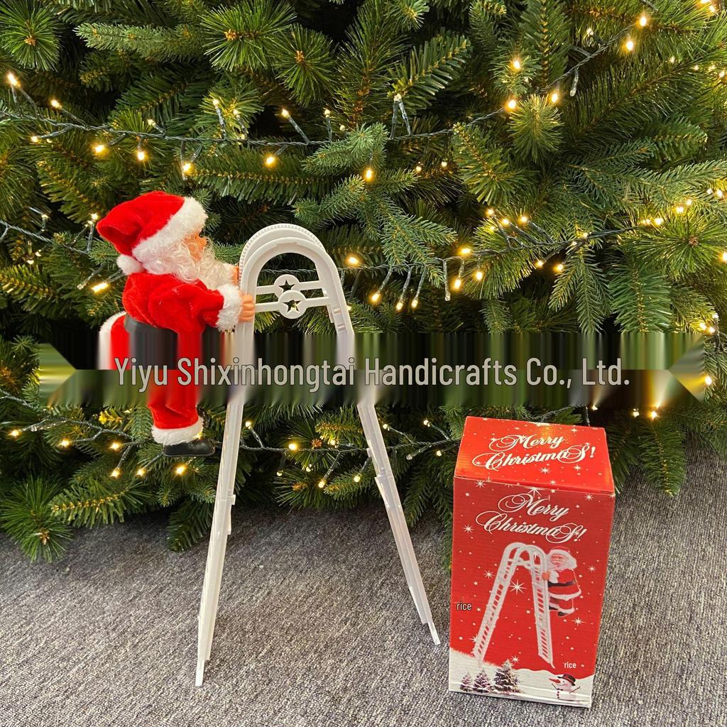 Electric Santa Claus Climbing Ladder with Beads - Christmas Decoration and Children's Gift