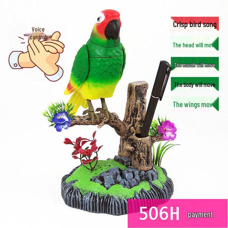 Hlasově ovládaná elektrická hračka Malý ptáček se simulací pohybu a zvuku aktivovaná indukcí