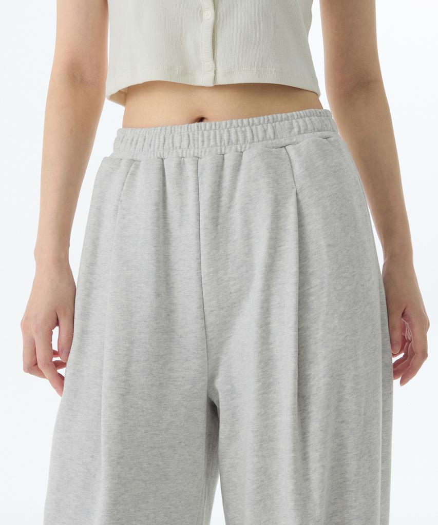 MUSINSA STANDARD WOMAN Women'S Deep Tuck Variable Wide Lounge Sweatpants [Melange Light Grey]