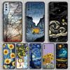 Van Gogh The Starry Night Phone Case For Samsung S23,23,22,30,21,10,9,Note20 Ultra,Lite,Ultra,5G,Plus,FE,Black Soft Case