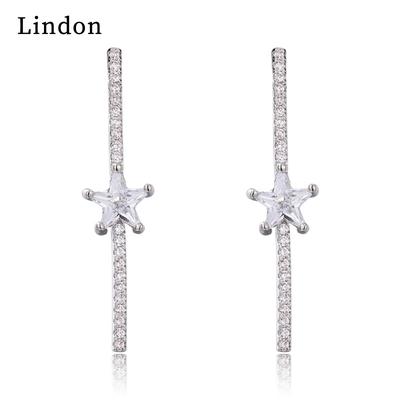Lindon Women's Zircon Copper Alloy Earrings - Wedding Party Gift Pendant Earrings