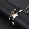 Wholesale 6Pcs Butterfly Bracelet Set Women Braided Rope Small Beads Friendship Couple Braslet Magnetic Adjustable Hand Jewelry