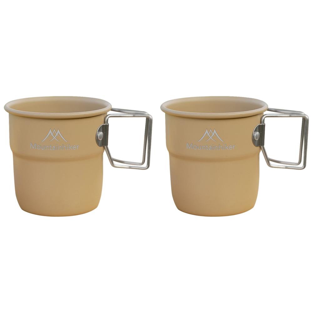 300ml Camping Water Cup with Foldable Handle Picnic Water Mug Aluminum Alloy Lightweight Camping Cup for Outdoor Backpacking