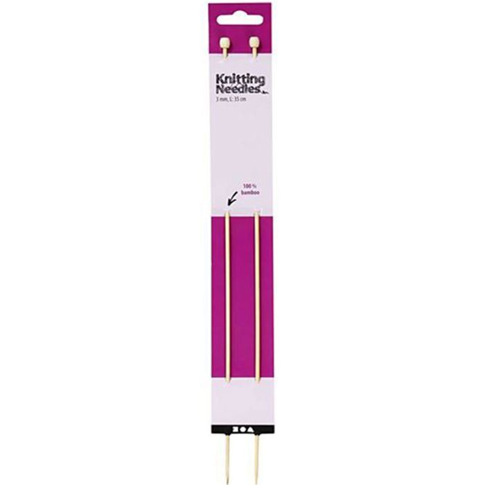 Aiguilles à tricoter - CREOTIME - réf 42281 - Bambou - Marron