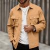 Men's Casual Cargo Shirt Jacket Button Up Long Sleeve Shirt With Flap Pockets For Daily Wear