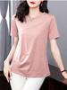 Women Summer Spring Fashion Cotton Blouses Shirts Lady Fashion Casual Short Sleeve O-Neck Solid Color T-shirt Blusas Tops