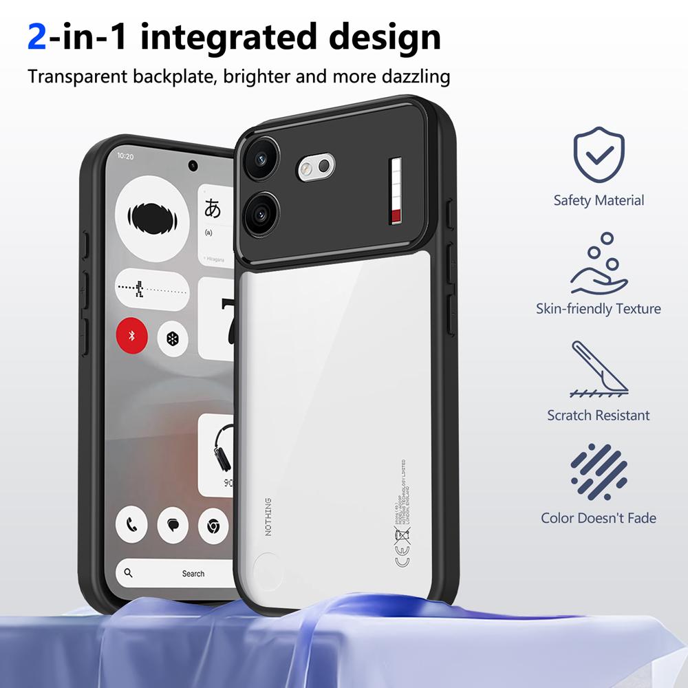 KEYSION Transparent Phone Case for Nothing Phone 4B Soft Silicone+PC HD Clear Shockproof Phone Back Cover for Nothing Phone 4b