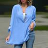 Women's Shirt Collar Long Sleeved Button Loose And Comfortable Top