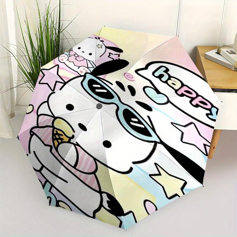 

Pochacco, Ice Cream Automatic Opening and Closing Parasol Compact Travel Umbrella with 8 Ribs for Women and Men Ideal Birthday/Christmas Gif