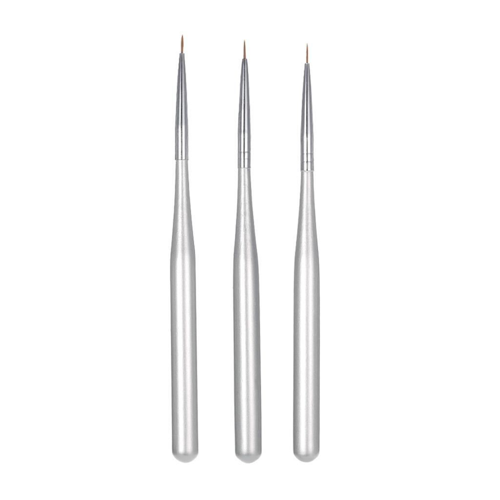 3pcs Set Professional Acrylic Nail Art Brush Set Nal Art Painting Brushes for UV Gel Builder Nail Drawing Line
